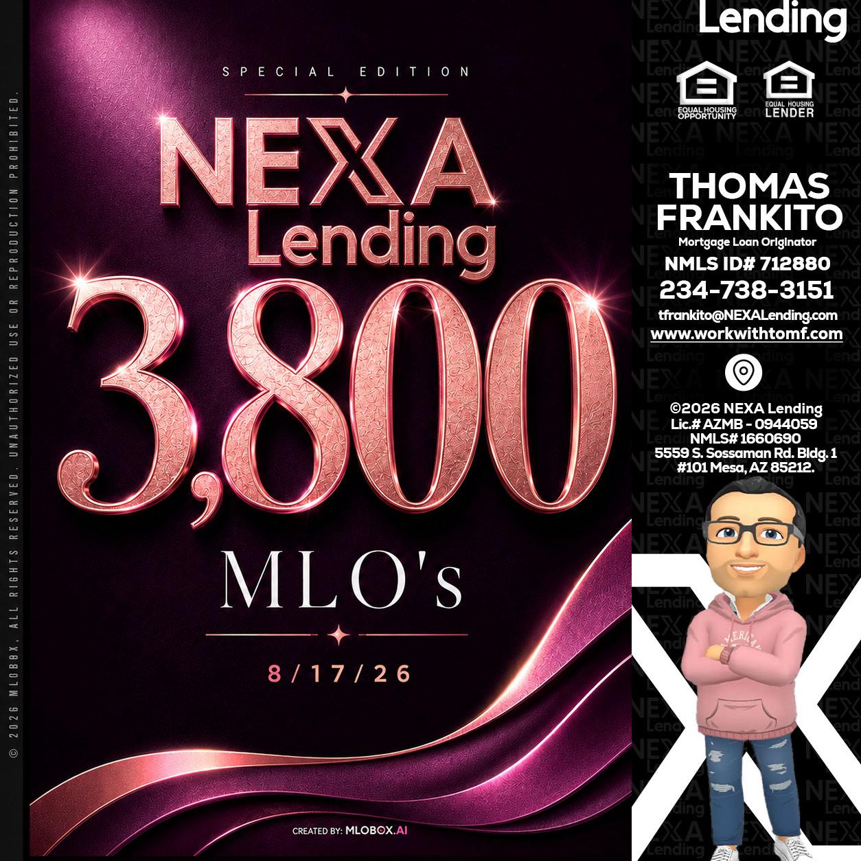 3800 MLOs - Thomas Frankito -Mortgage Loan Officer