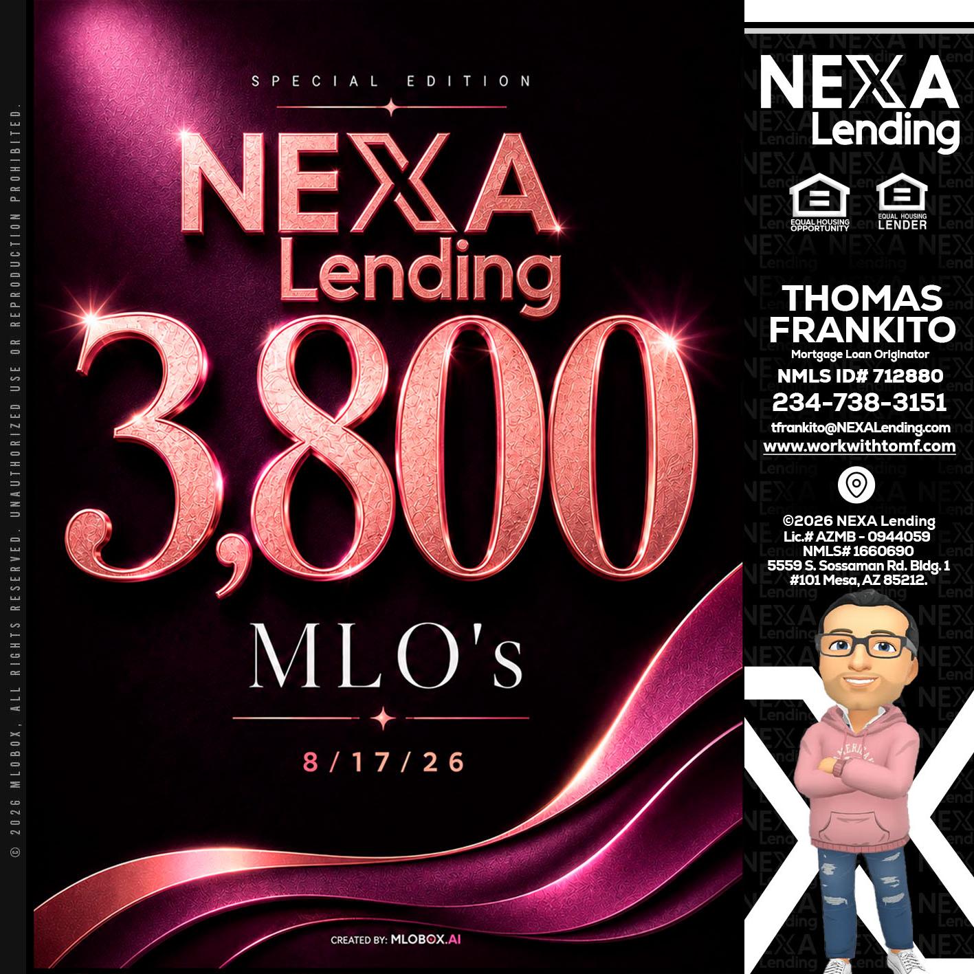 3800 MLOs - Thomas Frankito -Mortgage Loan Officer