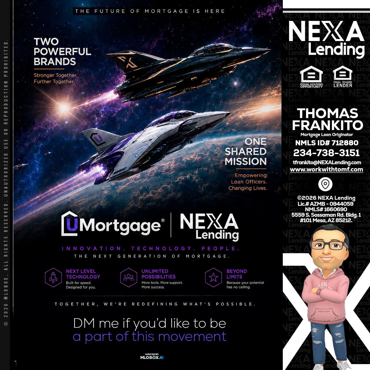 U Mortgage + NEXA lending - Thomas Frankito -Mortgage Loan Officer