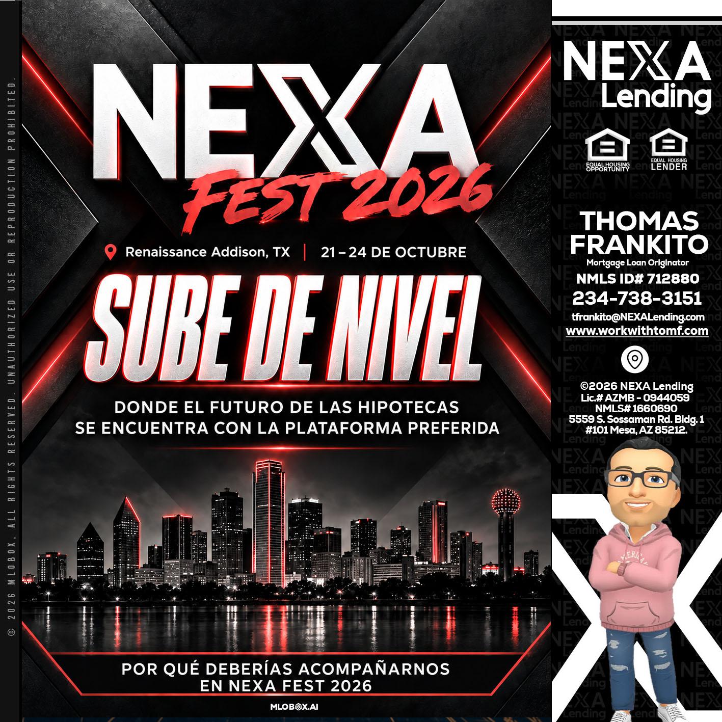 NEXA fest 2026 - Thomas Frankito -Mortgage Loan Officer