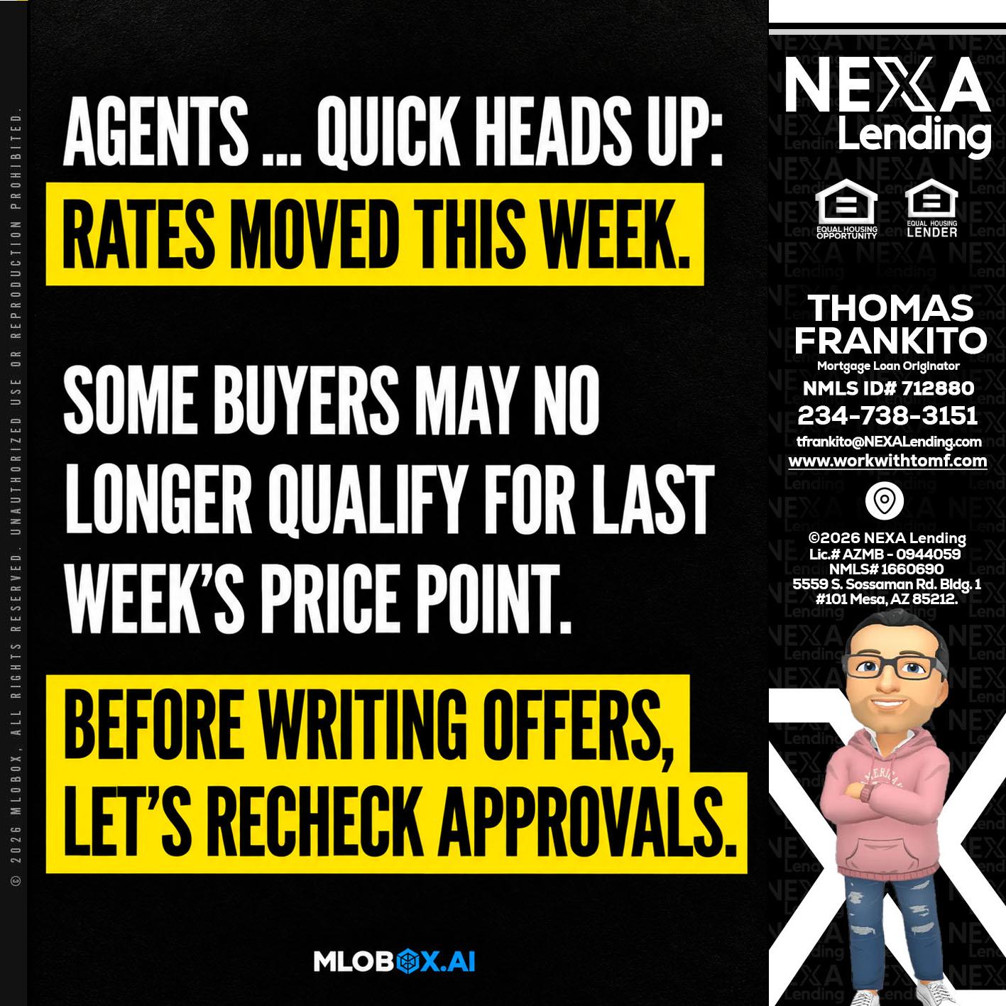 AGENTS QUICK - Thomas Frankito -Mortgage Loan Officer