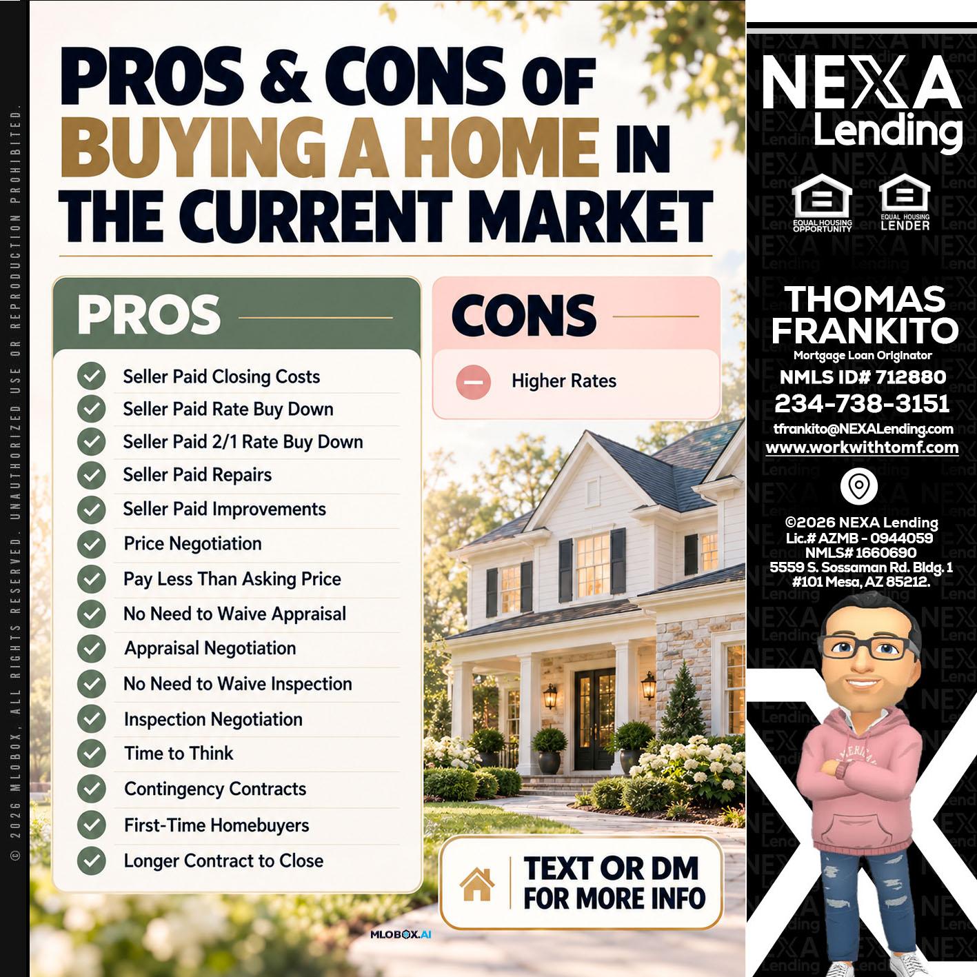 pros and cons - Thomas Frankito -Mortgage Loan Officer