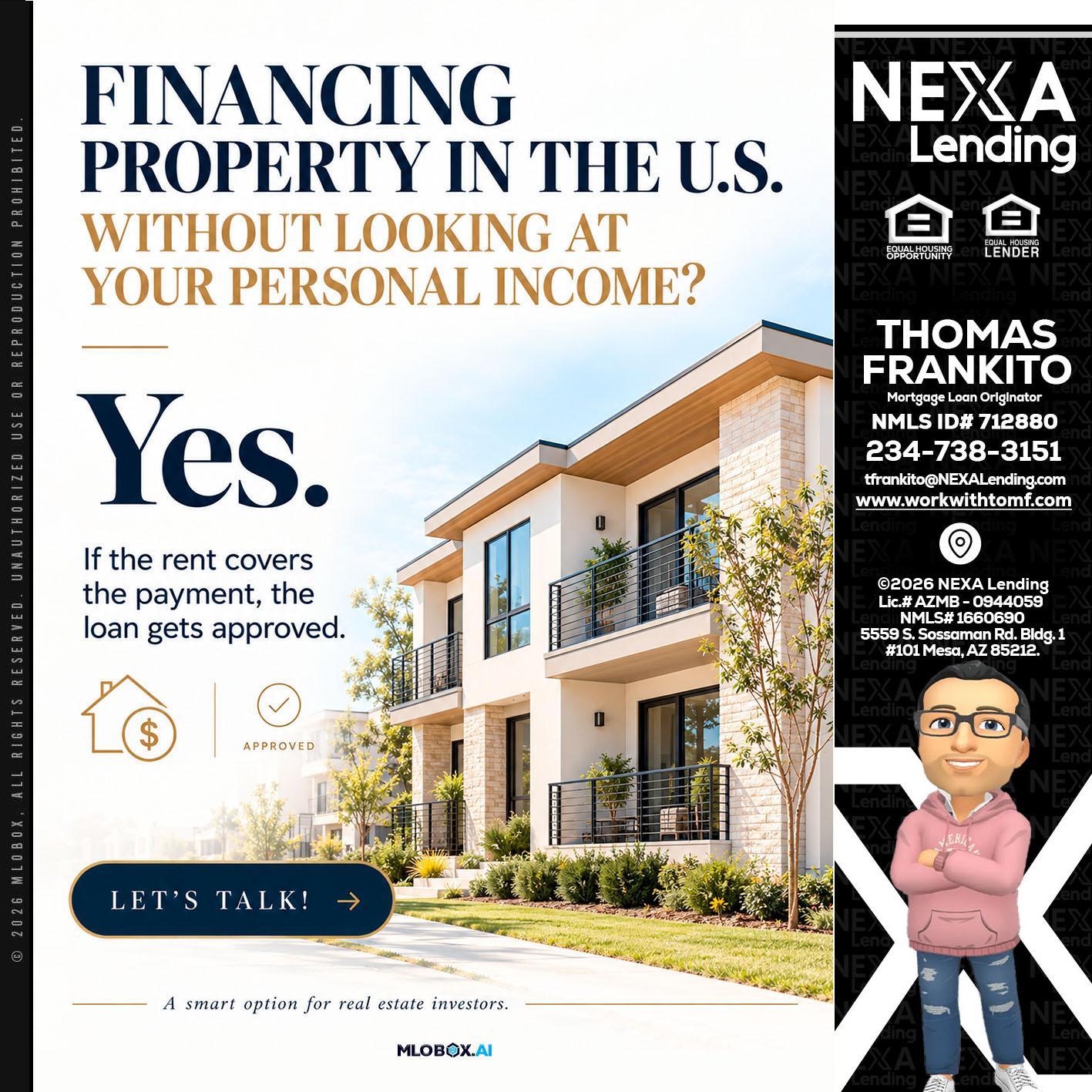 FINANCING - Thomas Frankito -Mortgage Loan Officer